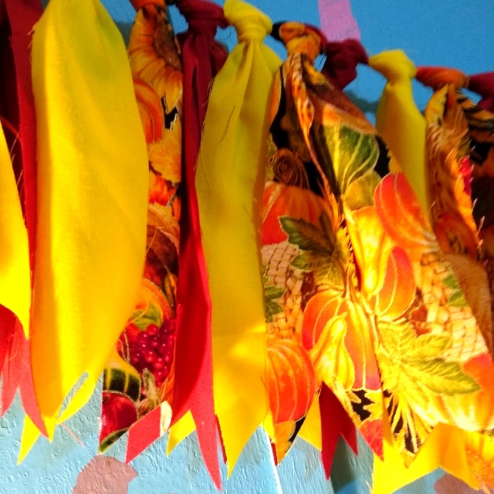 Handmade Fall Pumpkins Fabric Banner